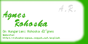 agnes rohoska business card